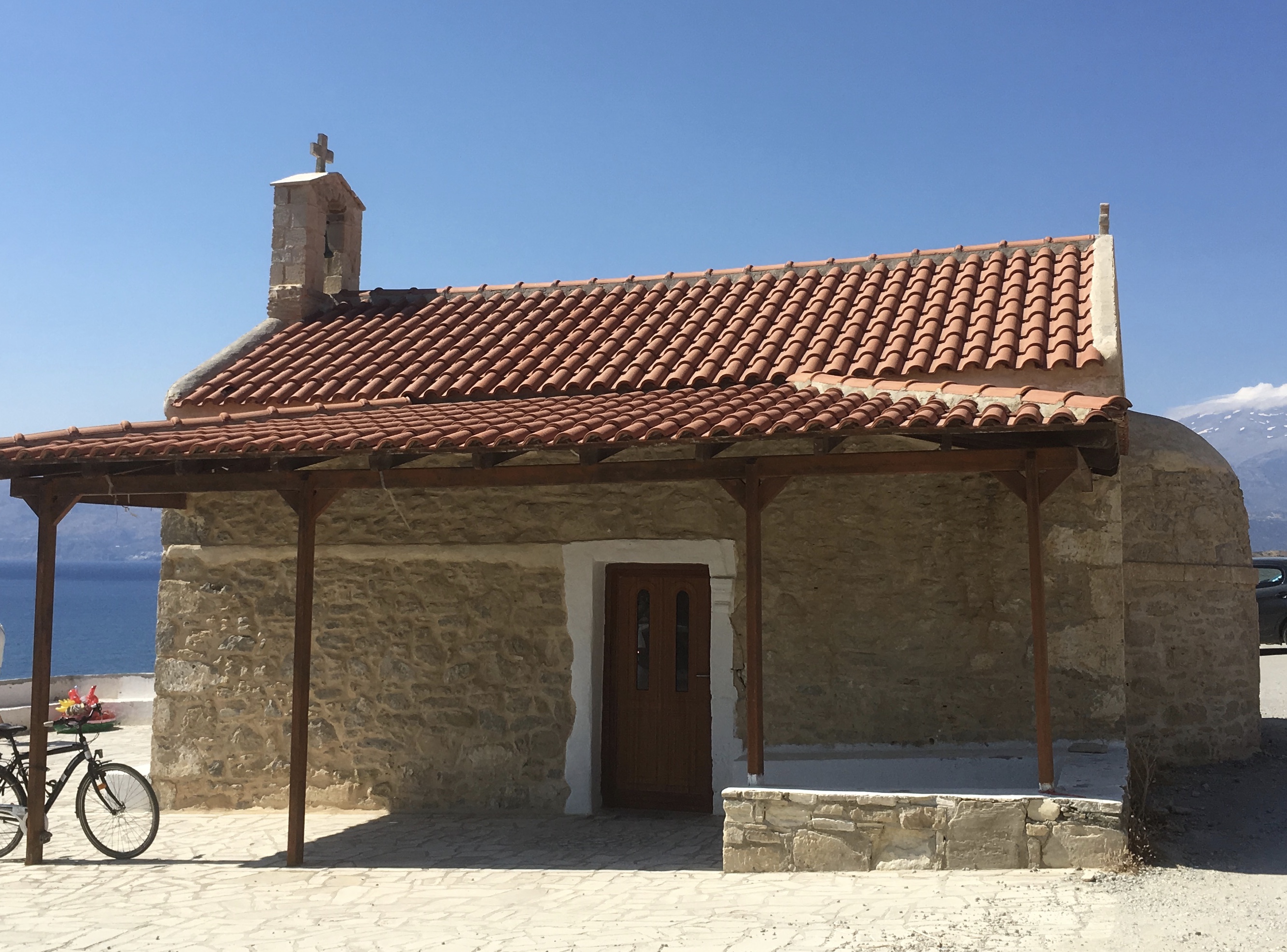 Kirche oberhalb Kommos Beach Kreta Parkplatz
