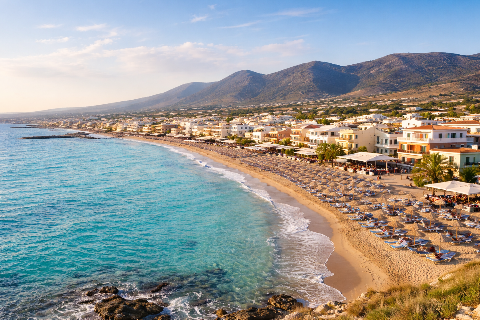 Abendstimmung an der Küste von Malia